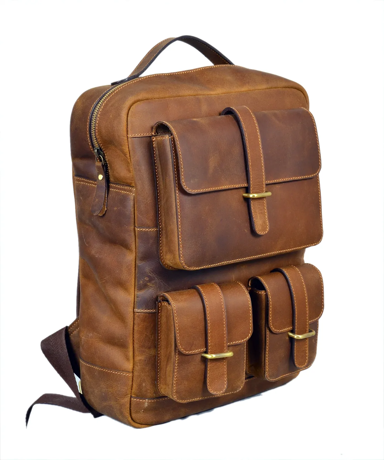 Leather Backpacks — Design 07 — Leather Backpacks leather goods manufacturer India